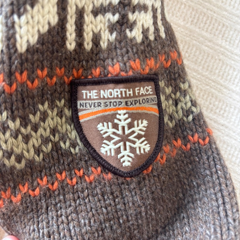 The North Face Womens Brown Fair Isle‎ Toggle Shawl Neck Wool Blend Sweater M - Picture 4 of 12